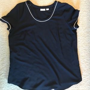 Navy with white trim shirt